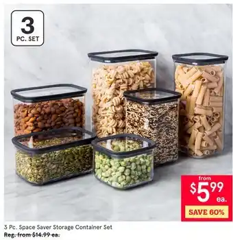 Kitchen Stuff Plus 3 Pc. Space Saver Storage Container Set offer