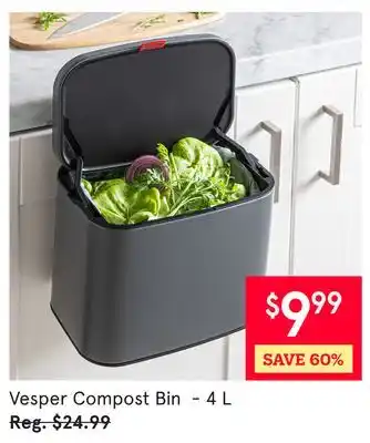 Kitchen Stuff Plus Vesper Compost Bin - 4 L offer