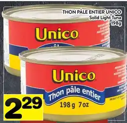 Supermarché PA THON PÂLE ENTIER UNICO | SOLID LIGHT TUNA offer