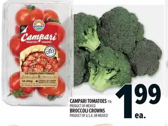 Metro Campari tomatoes broccoli crowns offer