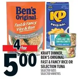 Metro Kraft dinner, ben's original fast & fancy rice or selection tuna offer