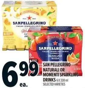 Metro San pellegrino naturali or momenti sparkling drinks offer