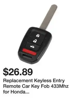 Newegg Replacement Keyless Entry Remote Car Key Fob 433Mhz for Honda Accord 2016 - 2018 offer