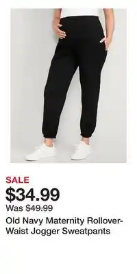 Old Navy Old Navy Maternity Rollover-Waist Jogger Sweatpants offer