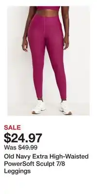 Old Navy Old Navy Extra High-Waisted PowerSoft Sculpt 7/8 Leggings offer