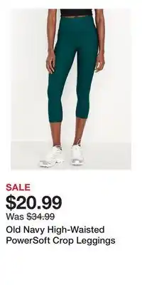 Old Navy Old Navy High-Waisted PowerSoft Crop Leggings offer