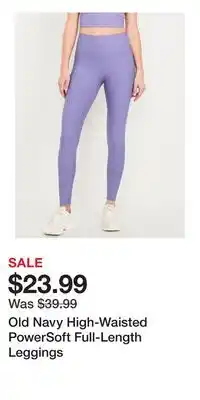 Old Navy Old Navy High-Waisted PowerSoft Full-Length Leggings offer