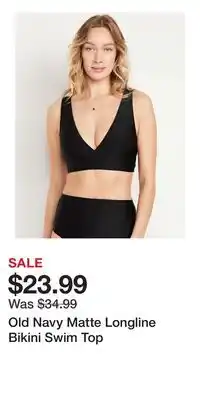 Old Navy Old Navy Matte Longline Bikini Swim Top offer