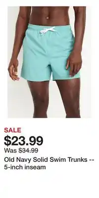 Old Navy Old Navy Solid Swim Trunks -- 5-inch inseam offer