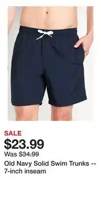 Old Navy Old Navy Solid Swim Trunks -- 7-inch inseam offer