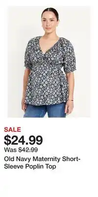 Old Navy Old Navy Maternity Short-Sleeve Poplin Top offer