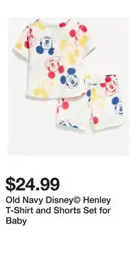 Old Navy Old Navy Disney Henley T-Shirt and Shorts Set for Baby offer