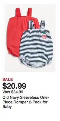 Old Navy Old Navy Sleeveless One-Piece Romper 2-Pack for Baby offer