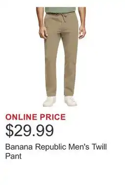 Costco Banana Republic Men's Twill Pant offer