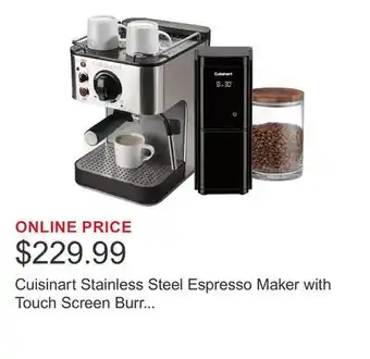 Costco Cuisinart Stainless Steel Espresso Maker with Touch Screen Burr Mill Coffee Grinder offer