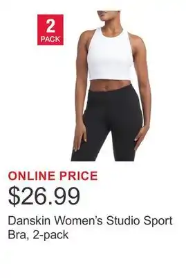 Costco Danskin Women's Studio Sport Bra, 2-pack offer