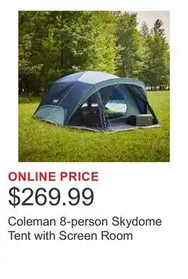 Costco Coleman 8-person Skydome Tent with Screen Room offer