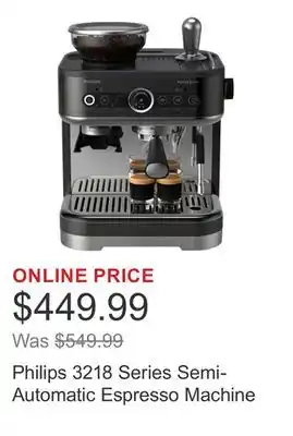 Costco Philips 3218 Series Semi-Automatic Espresso Machine offer