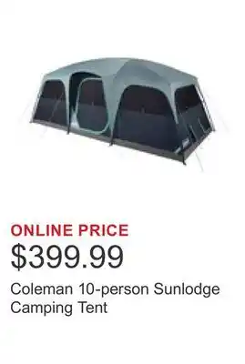 Costco Coleman 10-person Sunlodge Camping Tent offer