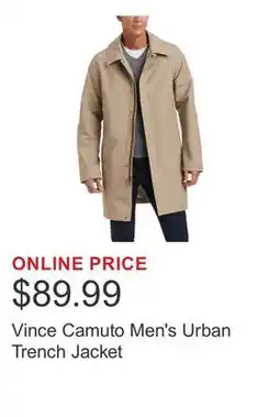 Costco Vince Camuto Men's Urban Trench Jacket offer