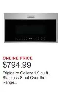 Costco Frigidaire Gallery 1.9 cu ft. Stainless Steel Over-the Range Microwave with Convection offer