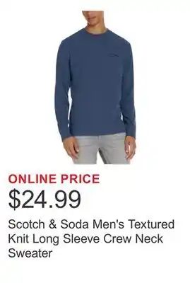 Costco Scotch & Soda Men's Textured Knit Long Sleeve Crew Neck Sweater offer