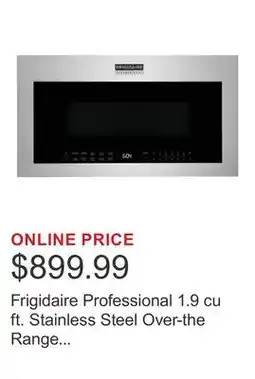 Costco Frigidaire Professional 1.9 cu ft. Stainless Steel Over-the Range Microwave with Convection, 400 CFM offer