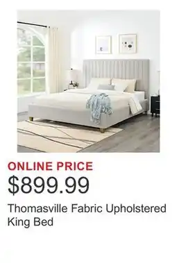 Costco Thomasville Fabric Upholstered King Bed offer