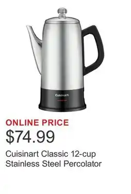 Costco Cuisinart Classic 12-cup Stainless Steel Percolator offer