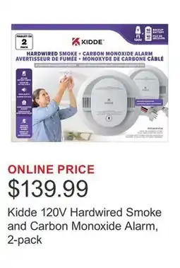 Costco Kidde 120V Hardwired Smoke and Carbon Monoxide Alarm, 2-pack offer