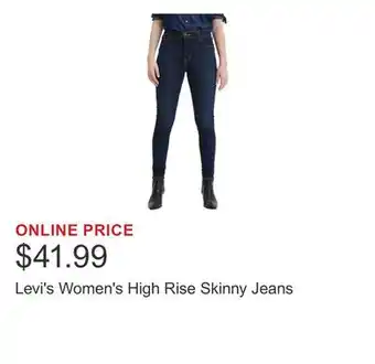 Costco Levi's Women's High Rise Skinny Jeans offer