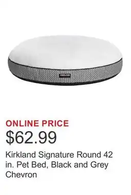 Costco Kirkland Signature Round 42 in. Pet Bed, Black and Grey Chevron offer