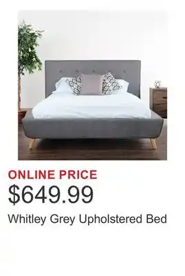 Costco Whitley Grey Upholstered Bed offer