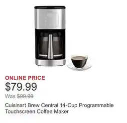 Costco Cuisinart Brew Central 14-Cup Programmable Touchscreen Coffee Maker offer