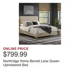 Costco Northridge Home Barrett Lane Queen Upholstered Bed offer