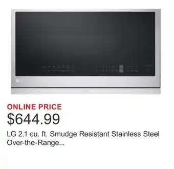 Costco LG 2.1 cu. ft. Smudge Resistant Stainless Steel Over-the-Range Microwave with ExtendaVent offer