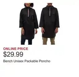 Costco Bench Unisex Packable Poncho offer