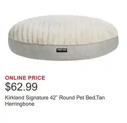 Costco Kirkland Signature 42 Round Pet Bed,Tan Herringbone offer