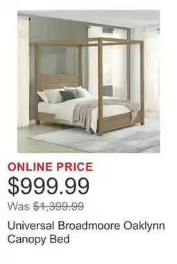 Costco Universal Broadmoore Oaklynn Canopy Bed offer