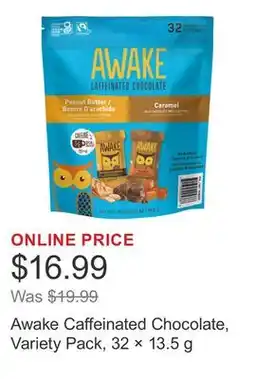 Costco Awake Caffeinated Chocolate, Variety Pack, 32 × 13.5 g offer