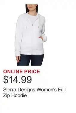 Costco Sierra Designs Women's Full Zip Hoodie offer