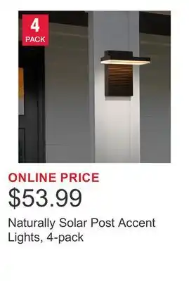 Costco Naturally Solar Post Accent Lights, 4-pack offer