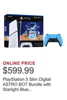 Costco PlayStation 5 Slim Digital ASTRO BOT Bundle with Starlight Blue DualSense Wireless Controller offer