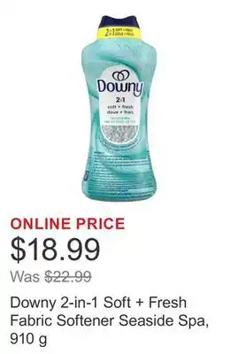 Costco Downy 2-in-1 Soft + Fresh Fabric Softener Seaside Spa, 910 g offer