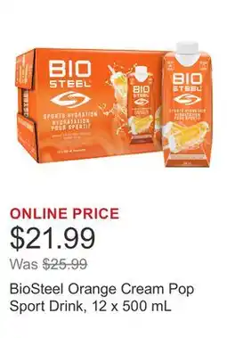 Costco BioSteel Orange Cream Pop Sport Drink, 12 x 500 mL offer