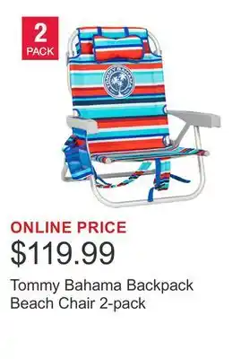 Costco Tommy Bahama Backpack Beach Chair 2-pack offer