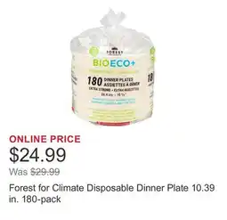 Costco Forest for Climate Disposable Dinner Plate 10.39 in. 180-pack offer