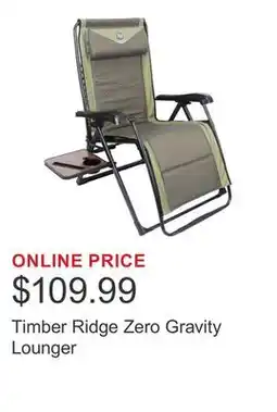 Costco Timber Ridge Zero Gravity Lounger offer