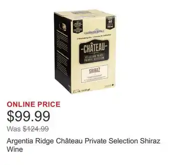 Costco Argentia Ridge Château Private Selection Shiraz Wine offer