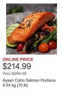 Costco Aysen Coho Salmon Portions 4.54 kg (10 lb) offer